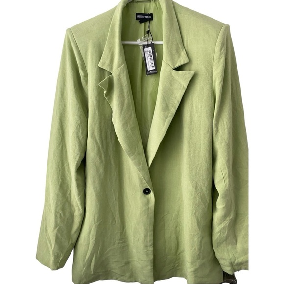 Pretty Little Things NWT Pistachio Oversized Drapey Button Blazer | Size:6 - Picture 3 of 11